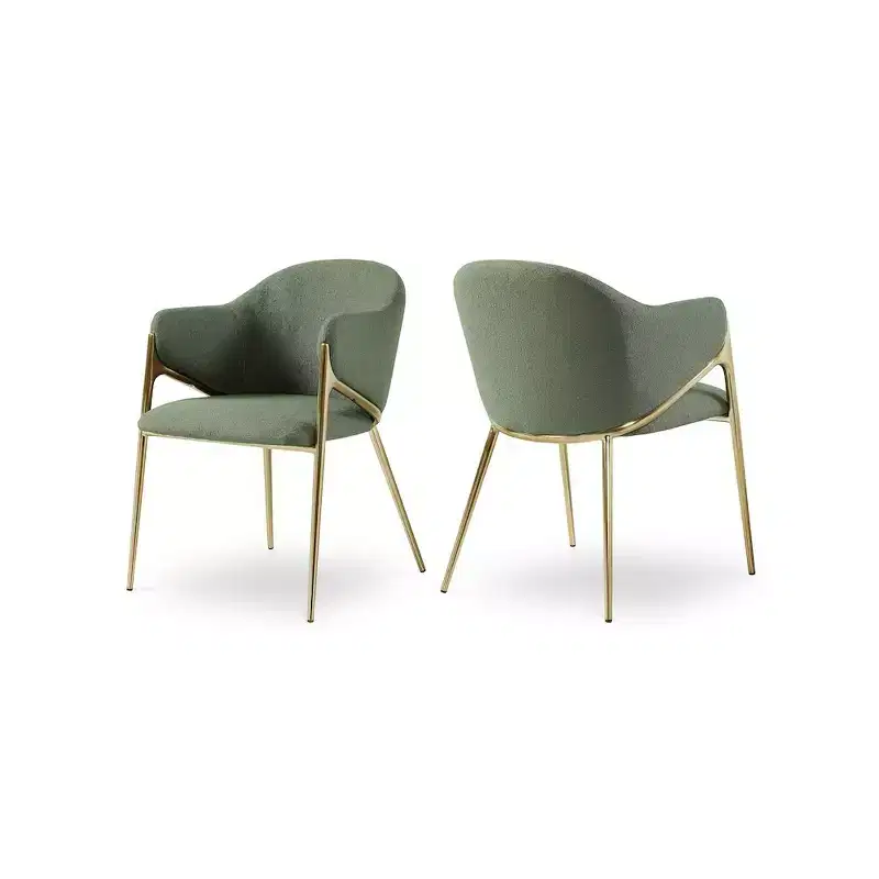 Meridian Furniture,Nial Boucle Fabric Dining Chair, Set of 2