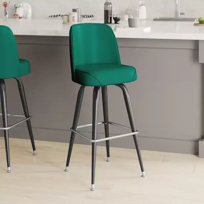 Emma and Oliver Metal Barstool with Swivel Bucket Seat