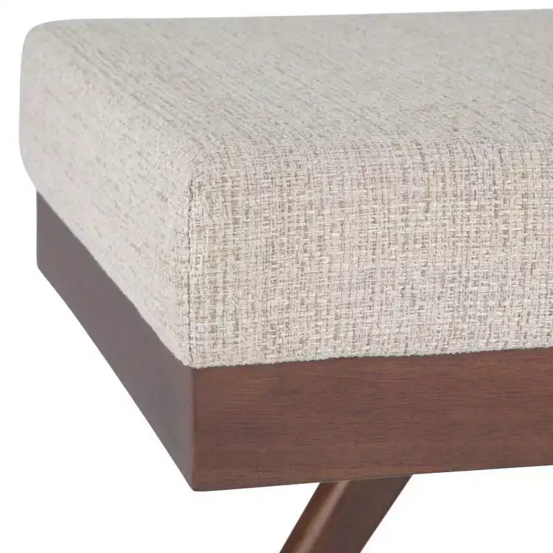 48 Nadine Mid Century Ottoman Bench Faux Air Leather - Wyndenhall