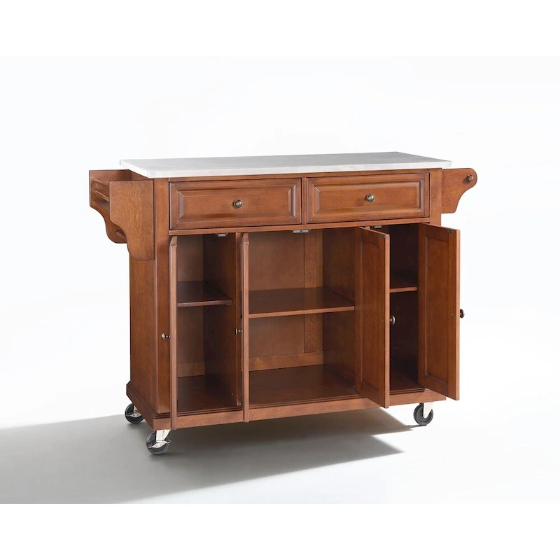 Crosley Stainless Steel Top Classic Cherry Finish Kitchen Cart/Island - 18d x 51.5w x 36h