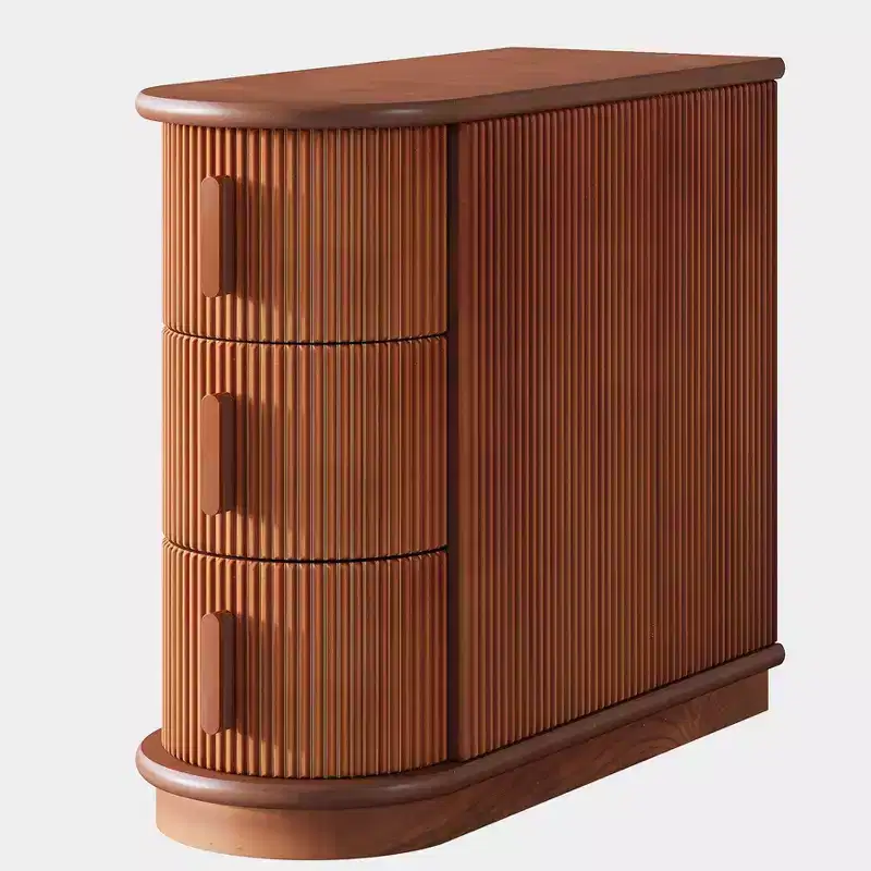 Lantine Slim 3-Drawer Solid Wood End Table, Finished Back, No Assembly Required