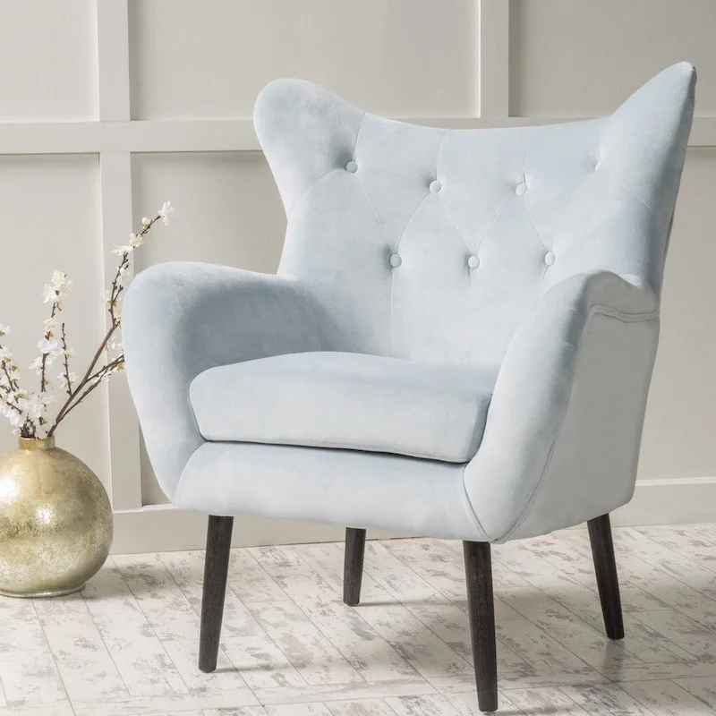 Alyssa Mid-century Upholstered Arm Chair by Christopher Knight Home - 30.25D x 34.25W x 39.75H
