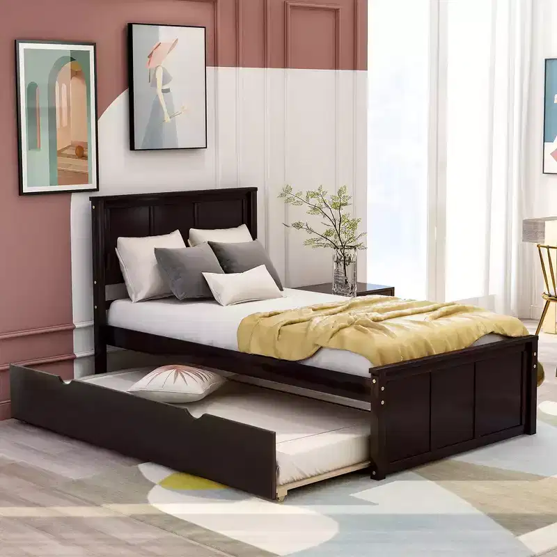 Platform Storage Bed, Twin Size Frame, Twin Daybed And Trundle Frame Set, Daybed And Roll Out Trundle Accommodate