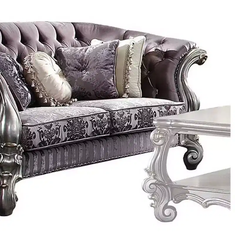 76" Versailles Sofa Velvet and Antique Platinum - Acme Furniture