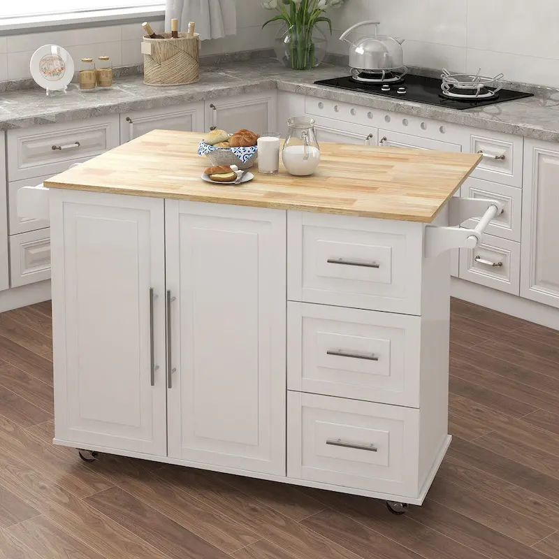 Kitchen Island with Spice Rack