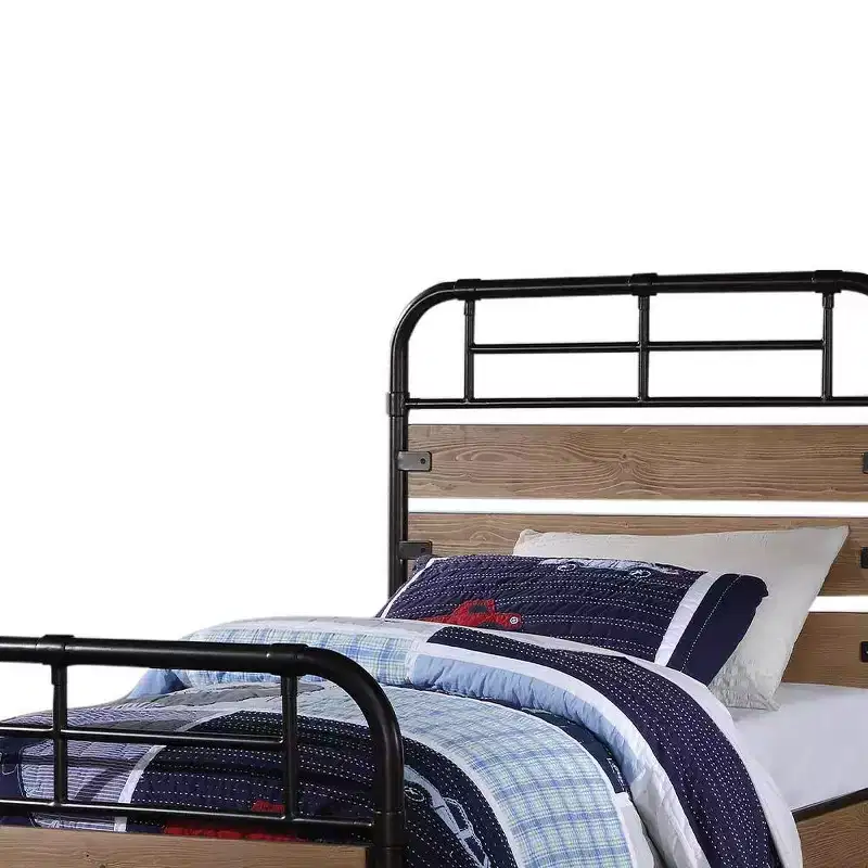 Acme Furniture Twin Adams Bed Antique Oak/Gunmetal