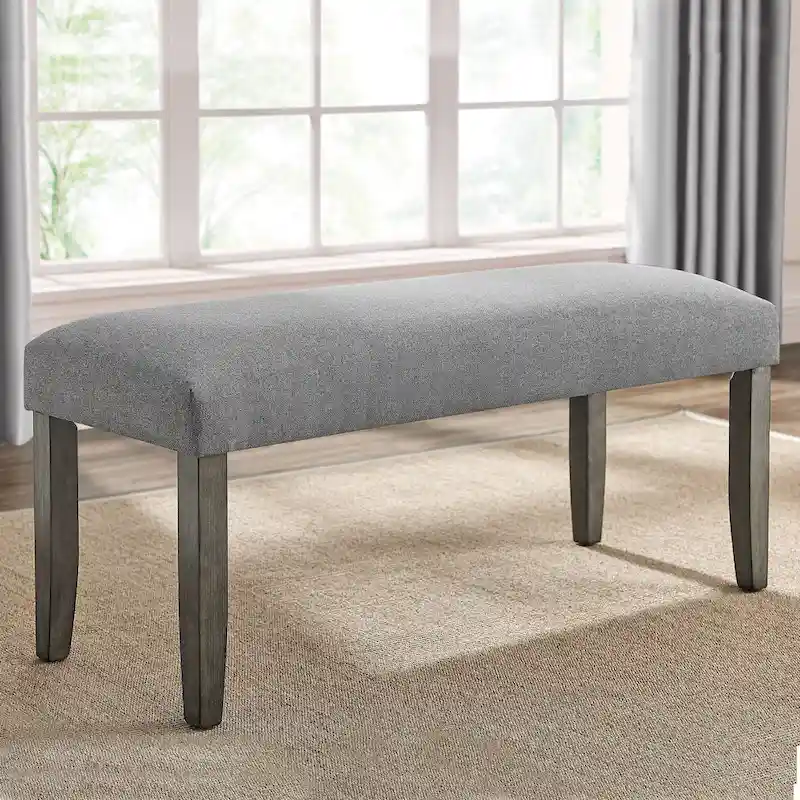 6-Piece Dining Set with Marble Veneer Top and Distressed Grey Finish