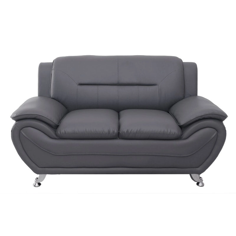 Michael Segura Bonded Leather Upholstered Loveseat - N/A