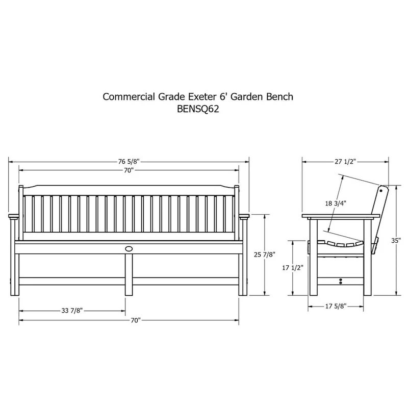 Highwood Professional Commercial Grade Exeter 6' Garden Bench
