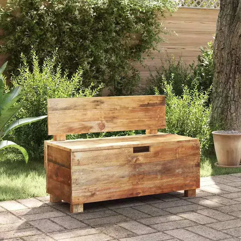 Solid Mahogany Wood Storage Bench, 33.9