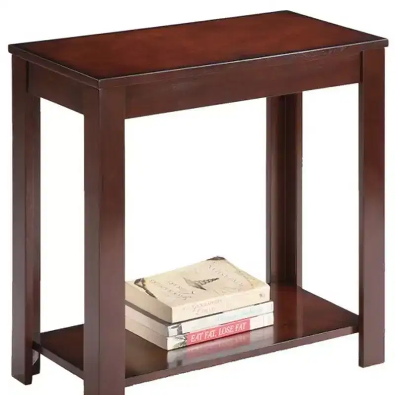 24 Brown End Table With Shelf