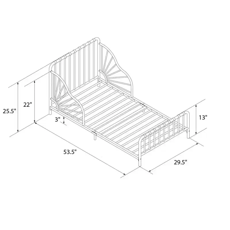Little Seeds Quinn Metal Toddler Bed