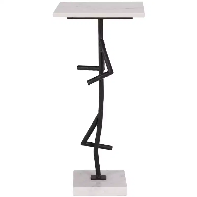 Marble & Iron Side Table 24''H x 11''W x 11''D