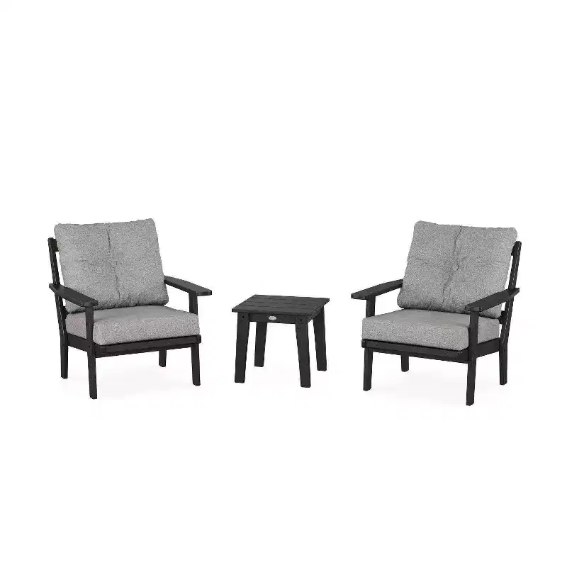 POLYWOOD 3pc Prairie Deep Seating Outdoor Patio Conversation Set