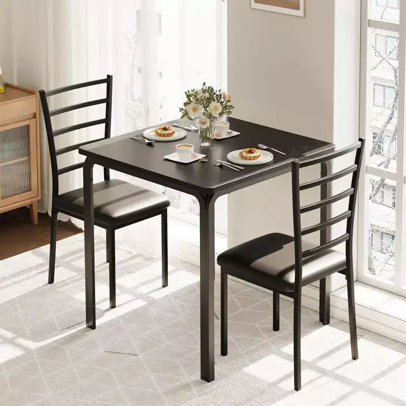 Space-Saving Compact Dining Table Set for 2  Modern Square Table with 2 Chairs  Perfect for Small Apartments, Kitchens, or Breakfast Nooks
