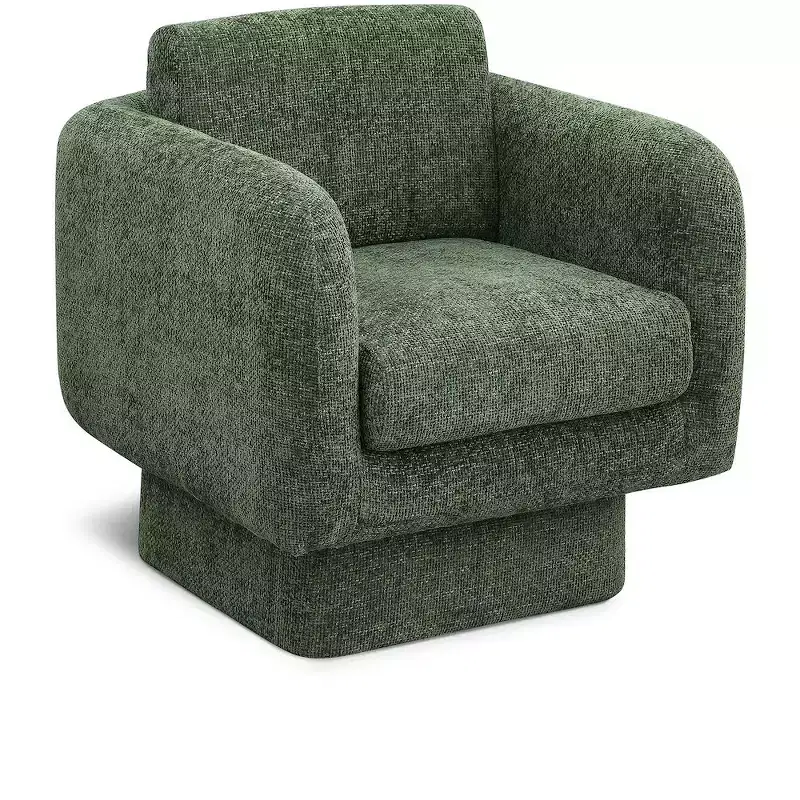Meridian Furniture,Alessandra Chenille Fabric Swivel Accent Chair