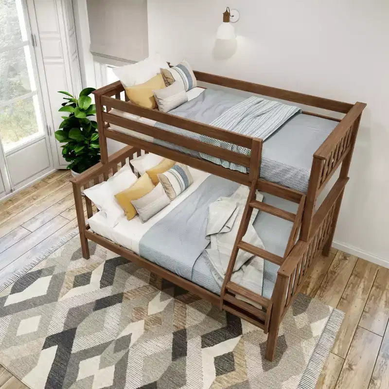 Solid Wood Twin over Full Bunk Bed, No Box Spring Needed, Low VOC, 400 lb Capacity