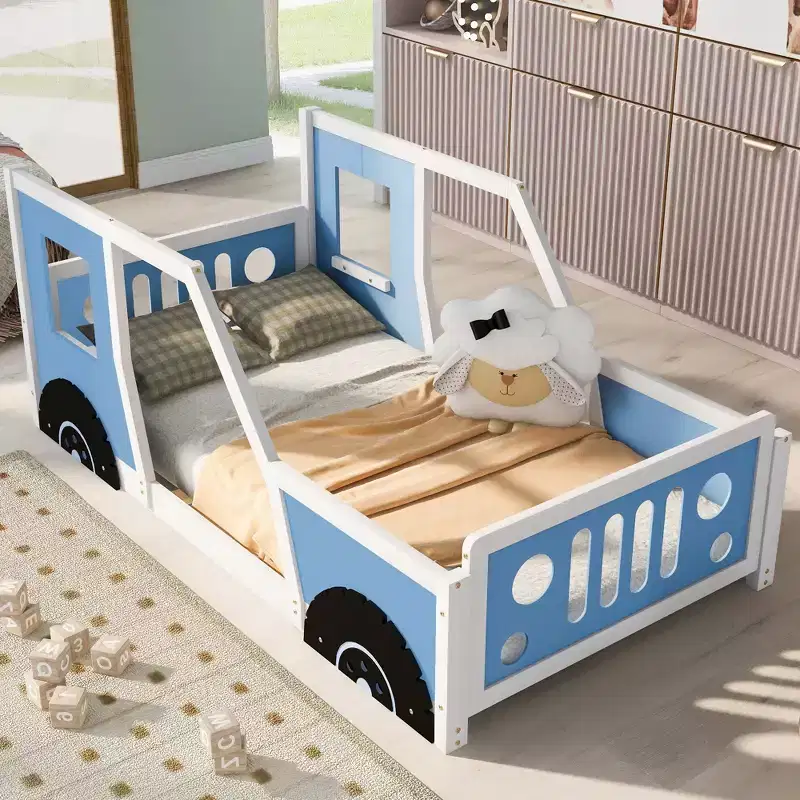 Whisen Classic Car-Shaped Platform Bed with Wheels