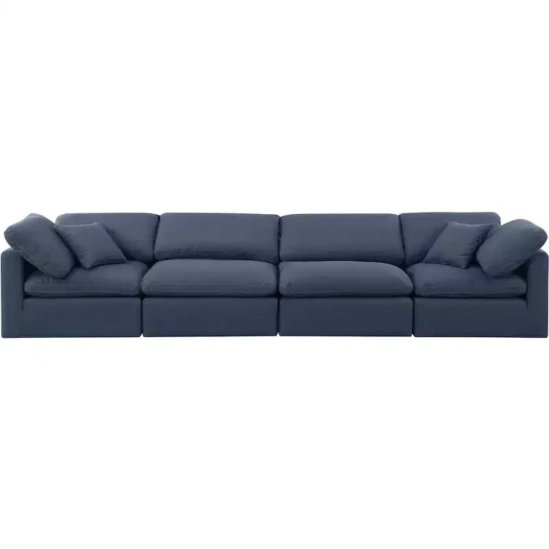 Meridian Furniture Indulge Linen Textured Fabric Modular Sofa