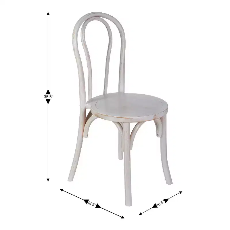 Emma and Oliver Set of 2 Solid Wood Thonet Style Stack Dining Chairs