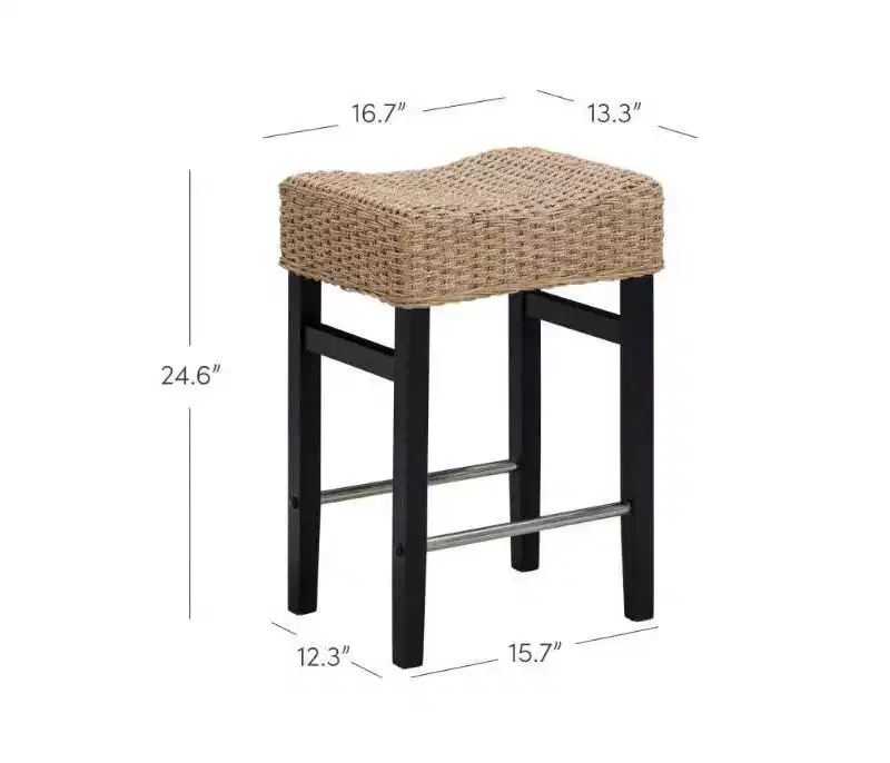 Nathan James Set of 2 Harvey Seagrass Counter Height Barstools