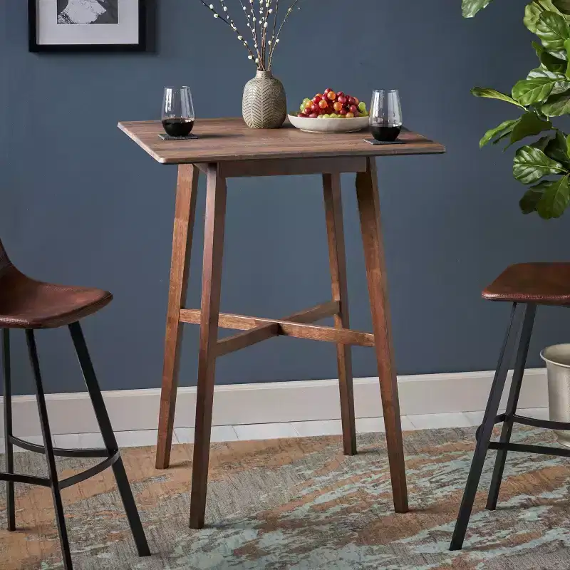 Kenilworth Modern Rectangle Bar Table Walnut Finish - Christopher Knight Home: Chic High-Top, Pub Style, Seats 4