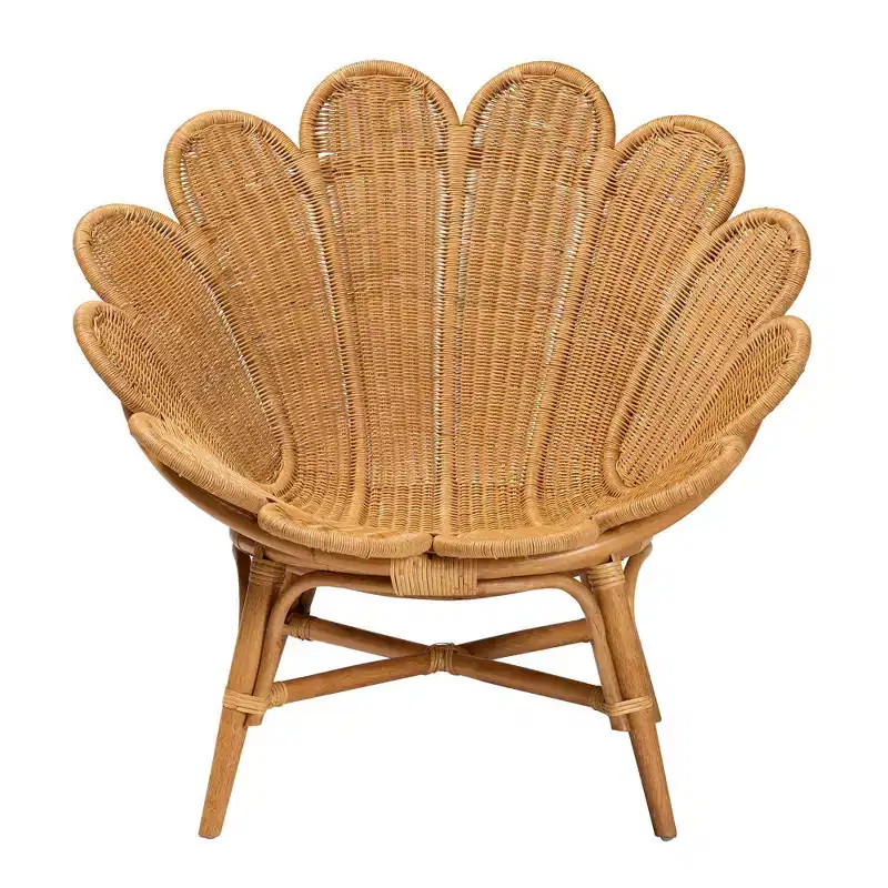 bali & pari Blossom Rattan Accent Flower Chair Honey