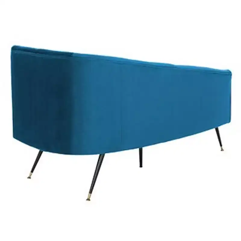 Parisian Velvet Settee Loveseat Metal Frame Gold Cap Legs Foam Cushion Seats 2 550 lbs