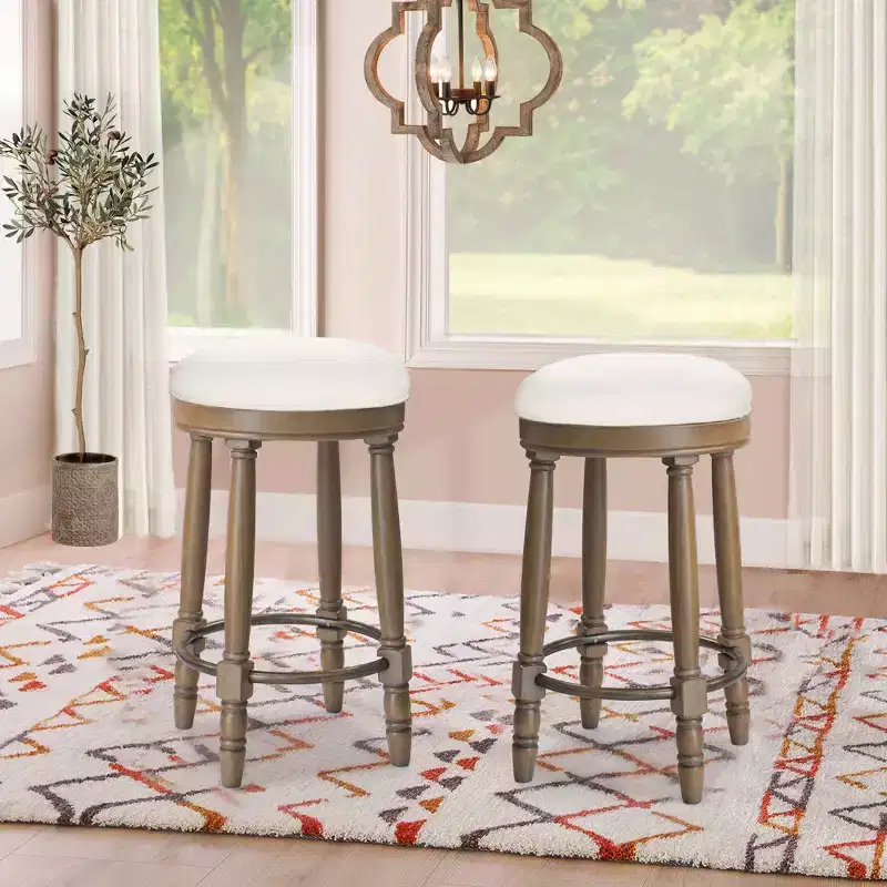 Vatros Bar Stools Set of 2 26 Counter Height Stool 360 Swivel Barstool