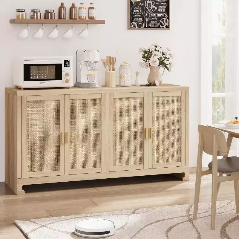 Modern Rattan Storage Cabinet