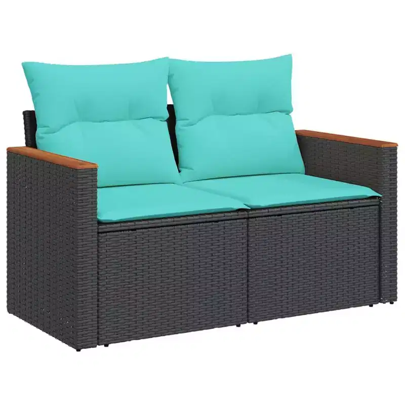 vidaXL 11 Piece Garden Sofa Set with Cushions Poly Rattan