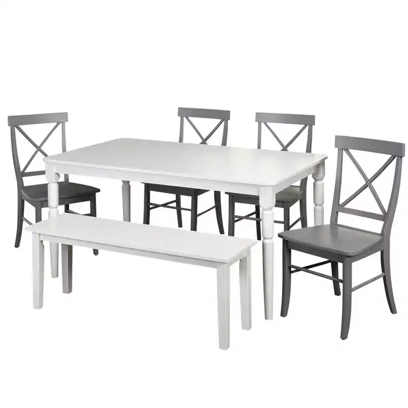 6pc Albury Dining Set with Bench - Buylateral