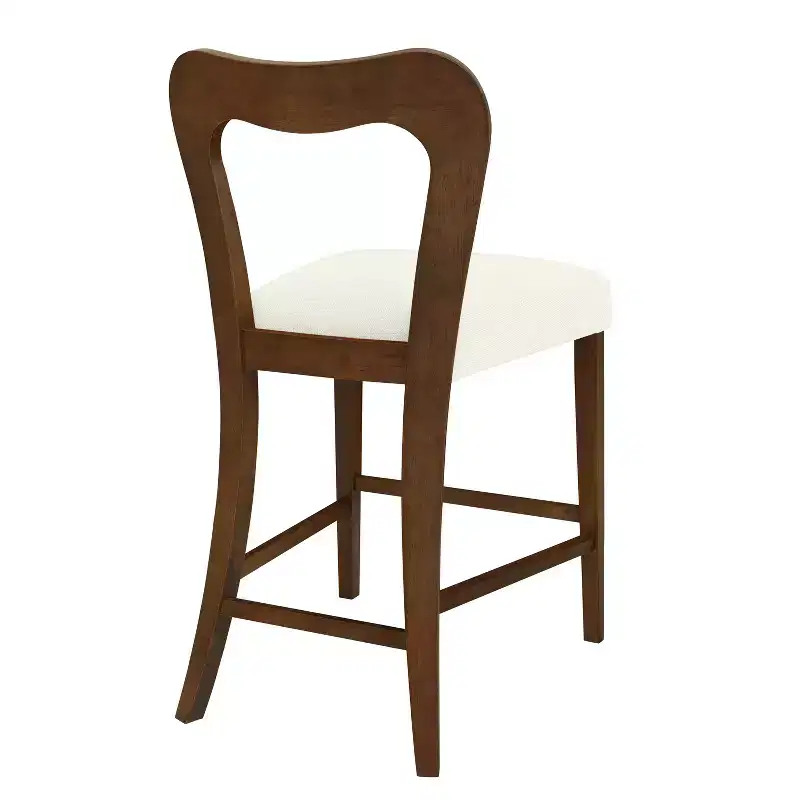 Christopher Knight Home Imamu Rubberwood Upholstered Counter Stools with Curved Open Back (Set of 2)