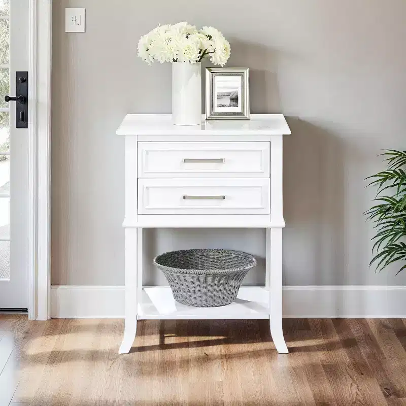 28.75 in.H White Color Rectangle Wood Table Top End Table 1 -piece