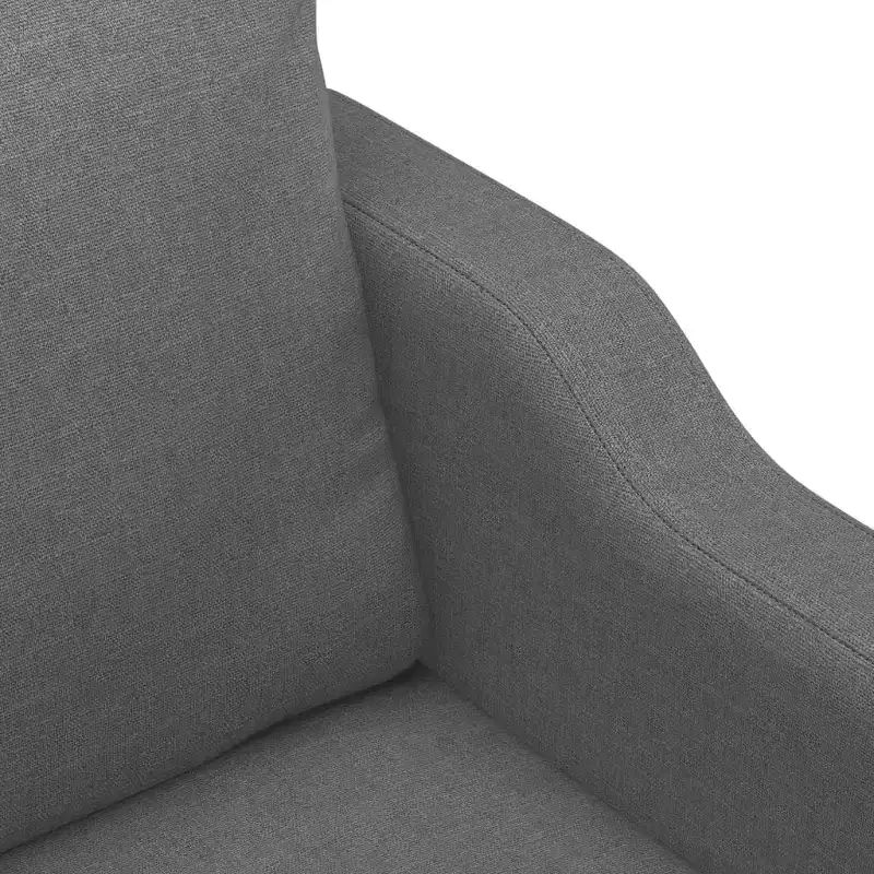 vidaXL 3-seater Sofa Dark Grey Metal Frame, 100% Polyester Fabric, Foam
