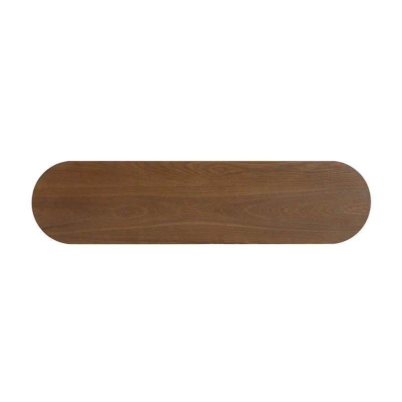 Console Table with Open Shelves and Fluted Wood Veneer