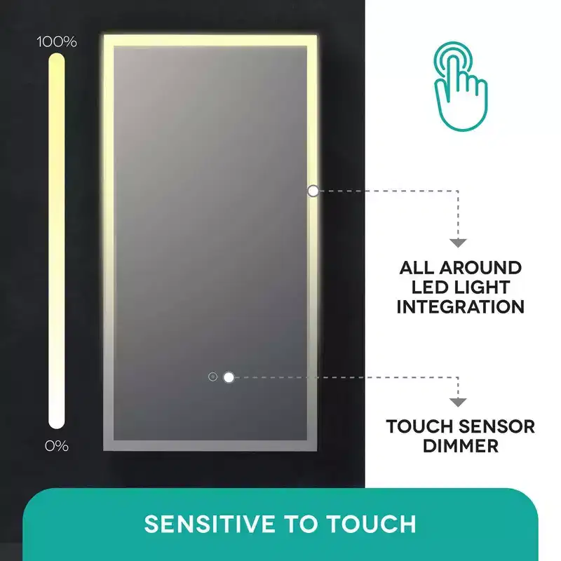 Fine Fixtures Smart Bathroom Medicine Cabinet, Aluminum, Recessed/Surface Mount