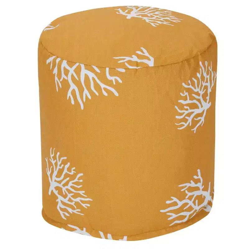 Round Pouf Ottoman, Removable Washable Cover, Eco-Friendly Recycled Fill