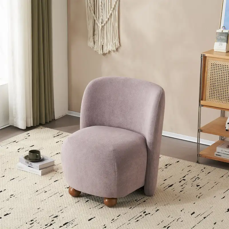 Christopher Knight Home - Eliana Modern Teddy Fabric Accent Chair with Curved Backrest and Legs
