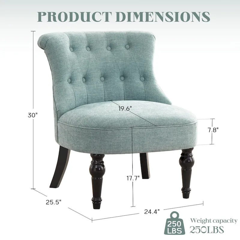Tufted Upholstered Accent Chairs Set of 2