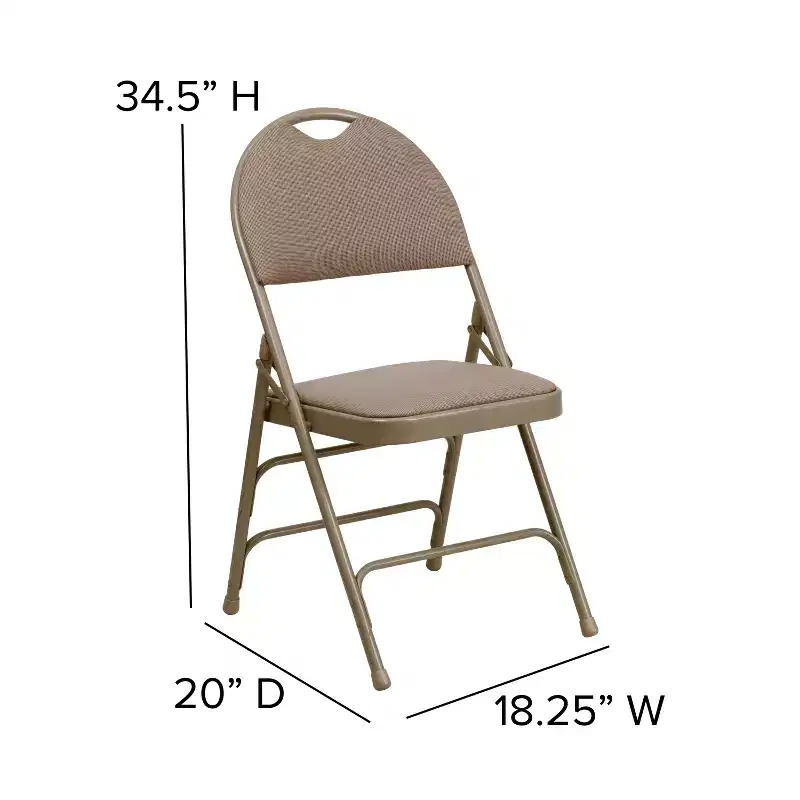Emma and Oliver 2 Pack Home & Office Easy-Carry Party Events Padded Folding Chair