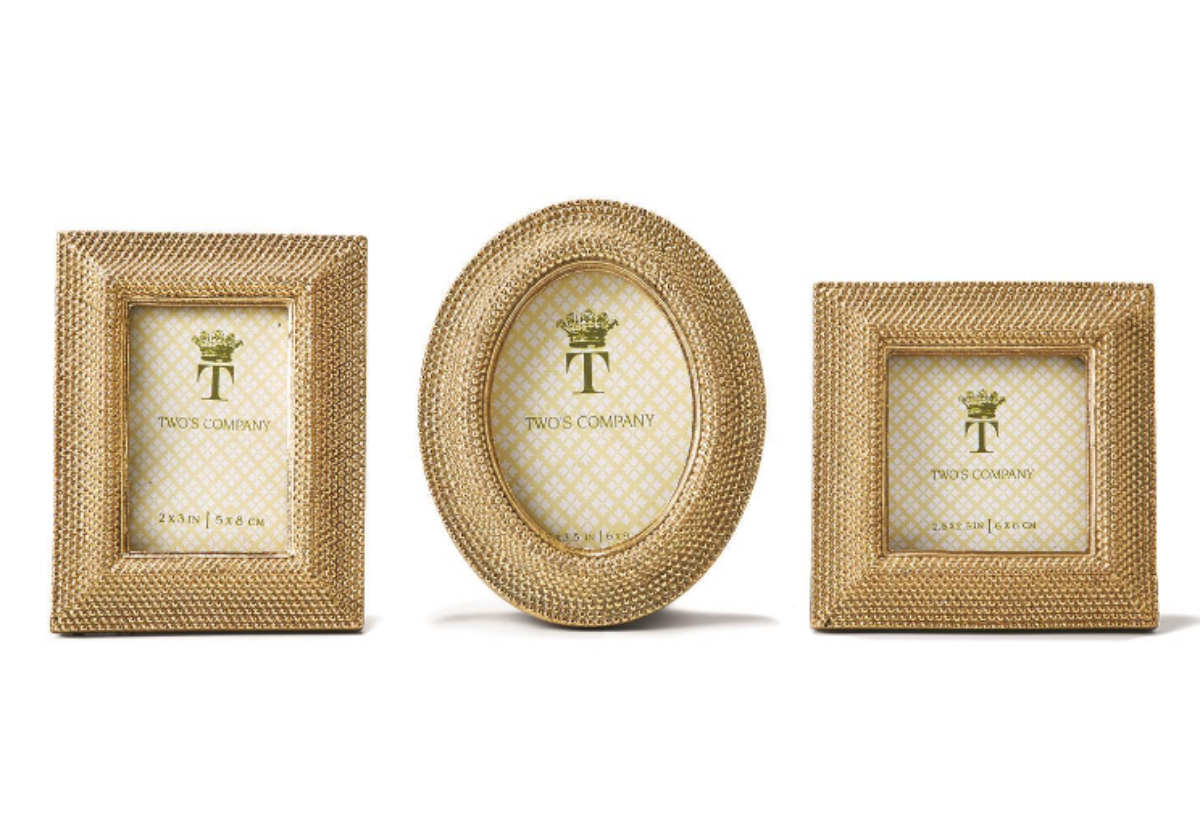 Modern Resin Photo Frame with Gold Dot Detail in Rectangle Oval & Square for Study & Living Room