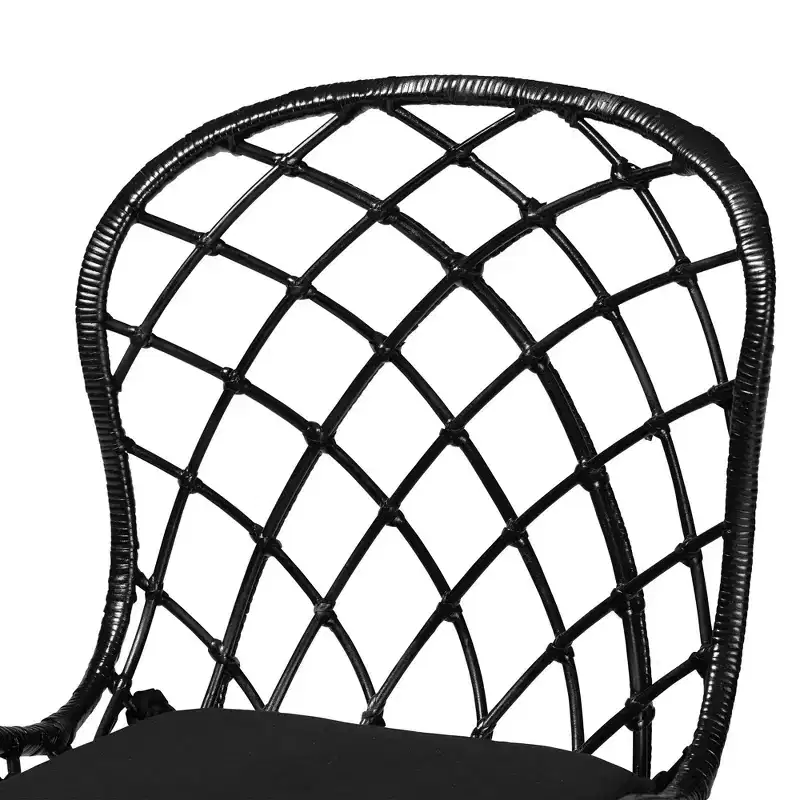 Baxton Studio Sabelle Modern Bohemian Wood and Rattan 5-Piece Dining Set
