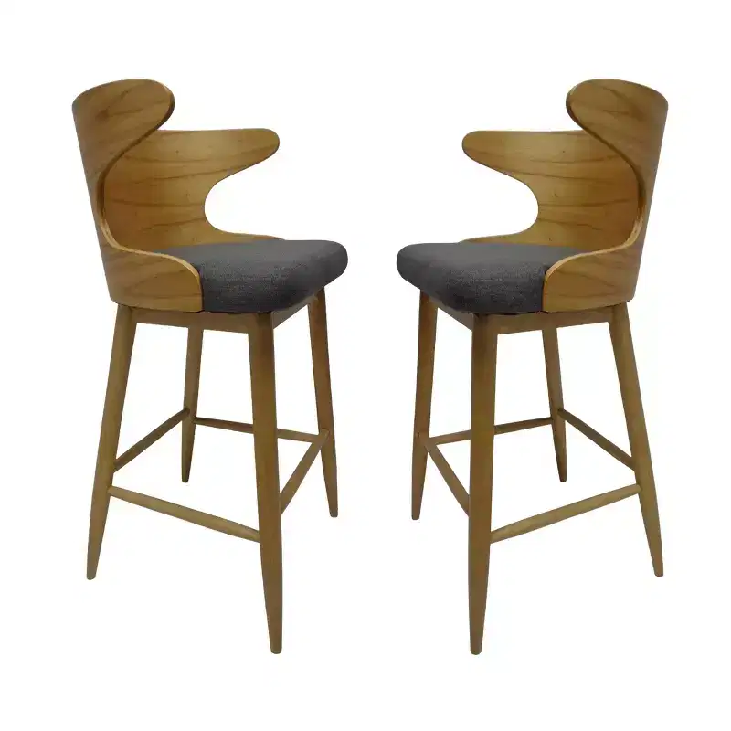 Set of 2 Kamryn Mid Century Modern Barstool - Christopher Knight Home