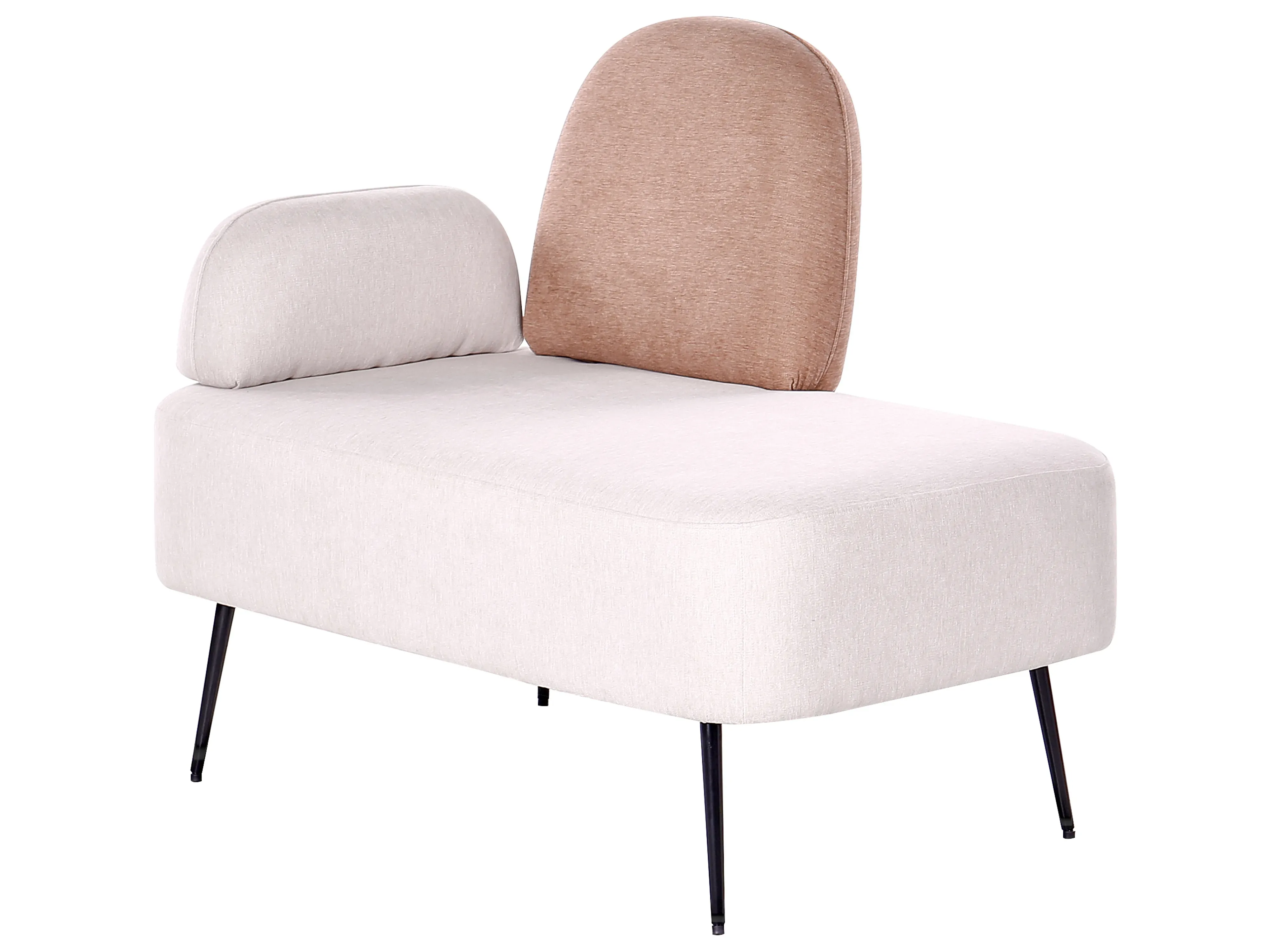 Chaise longue versione sinistra Tessuto Marrone