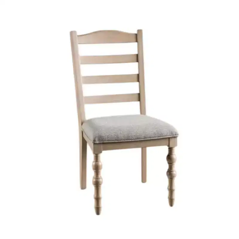 Dining Side Chair Set of 2, Turned Legs, Light Brown Solid Wood
