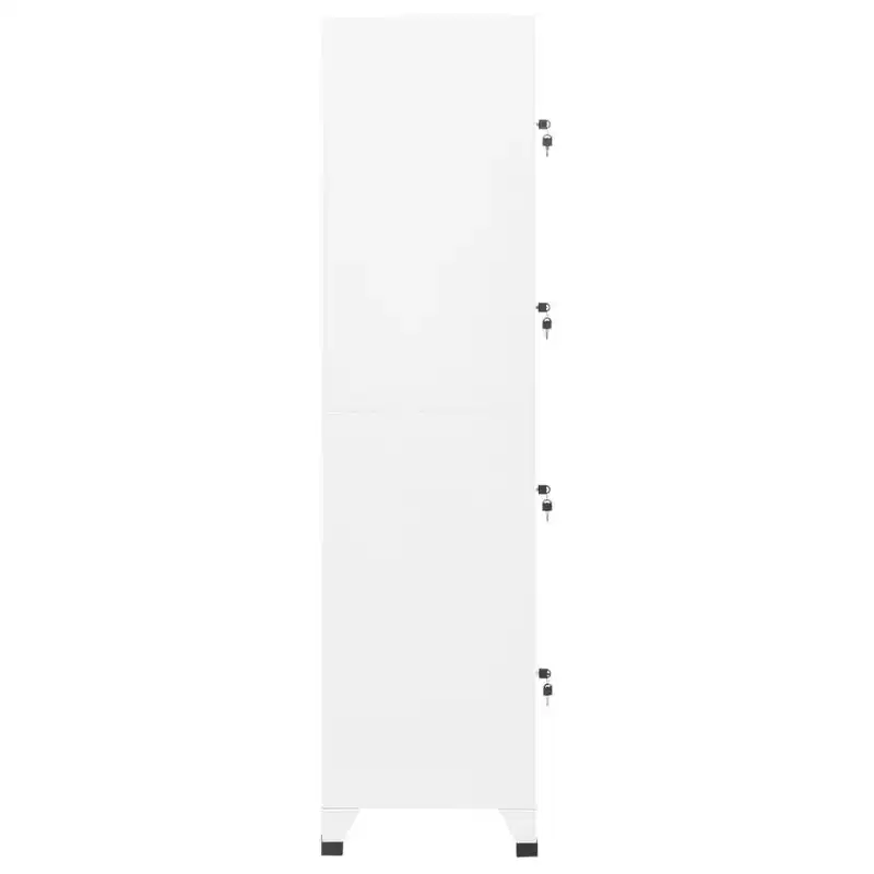 vidaXL Locker Cabinet White Steel Standard Locker Cabinet Rectangular