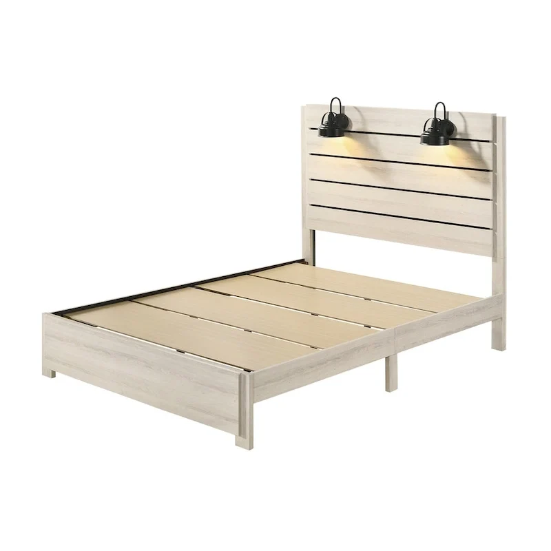 Edyth 6 Piece White LED Panel Bedroom Set