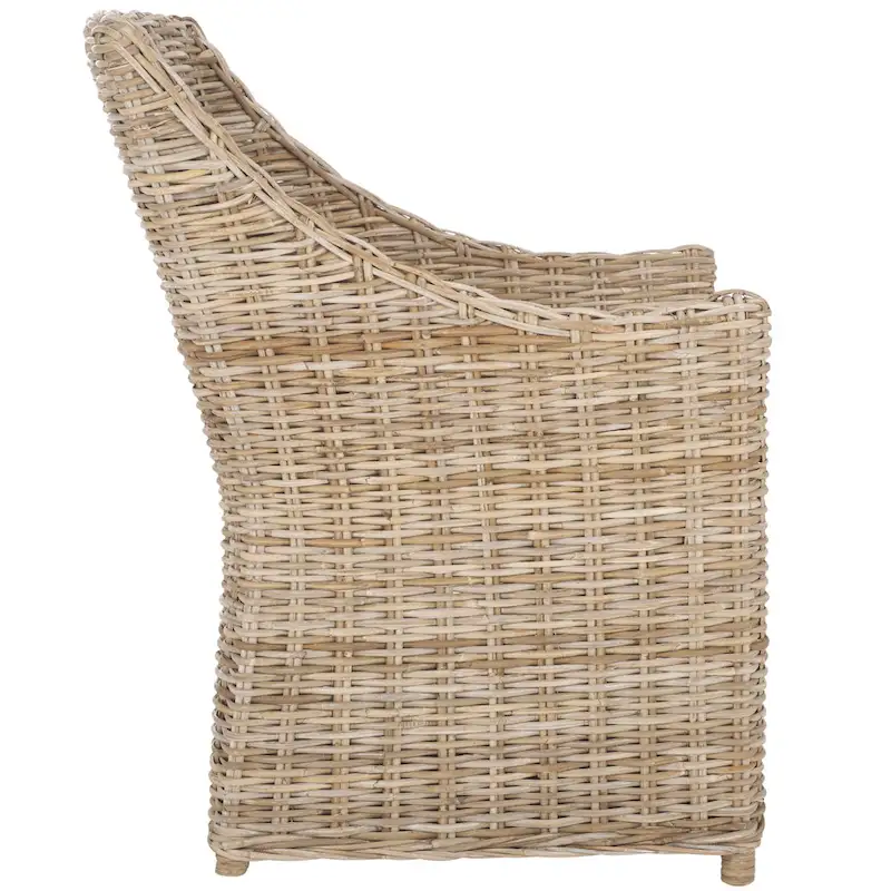 SAFAVIEH Cheryle Wicker Washed Brown Wingback Arm Chair (Fully Assembled) - 26 W x 23 D x 34 H - 26Wx23Dx34H