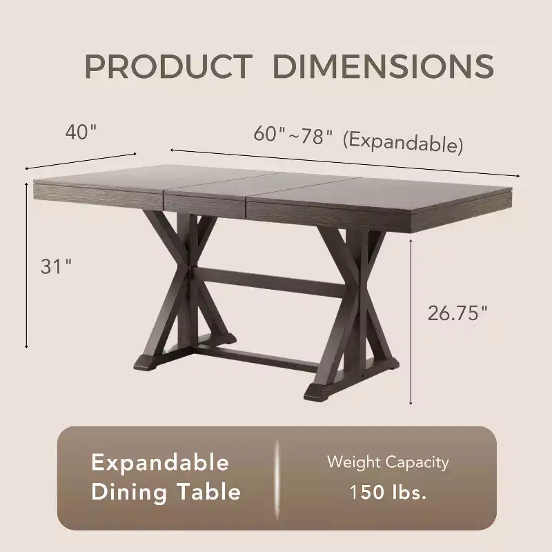 78" Rawlins Extendable Dining Table with Trestle Base - HOMES: Inside + Out
